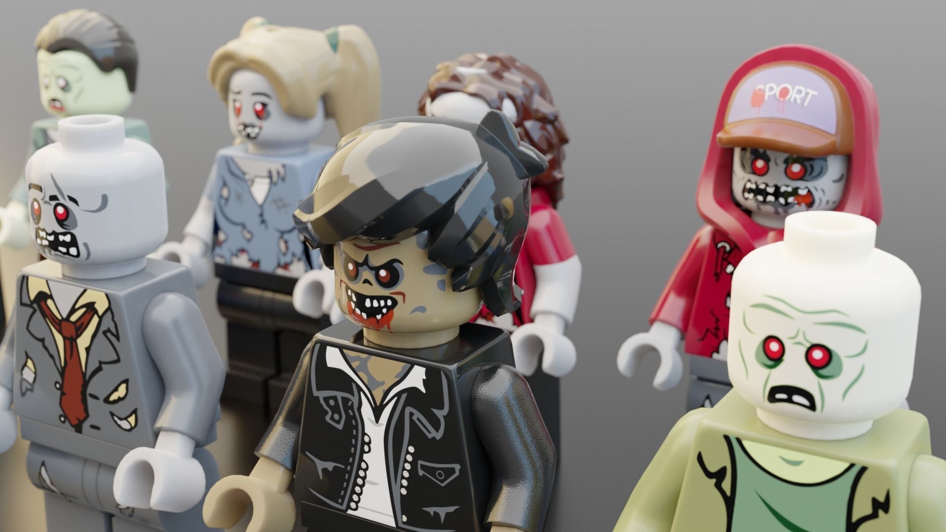 Lego Zombie pack 3D model_12