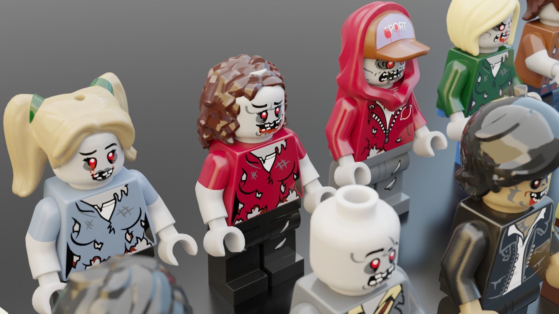 Lego Zombie pack 3D model_11