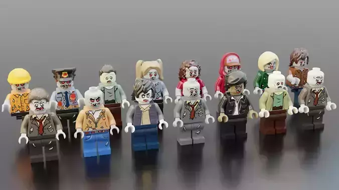 Lego Zombie pack 3D model