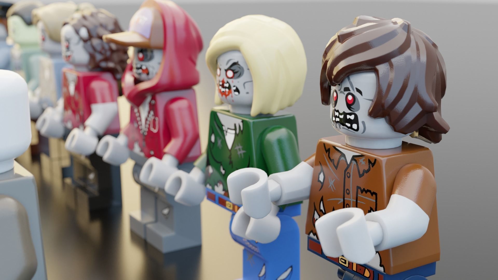 Lego Zombie pack 3D model_8