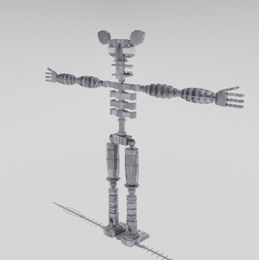 Endoskeleton 02 3D model from FNaF 2 Low-poly 3D model_1