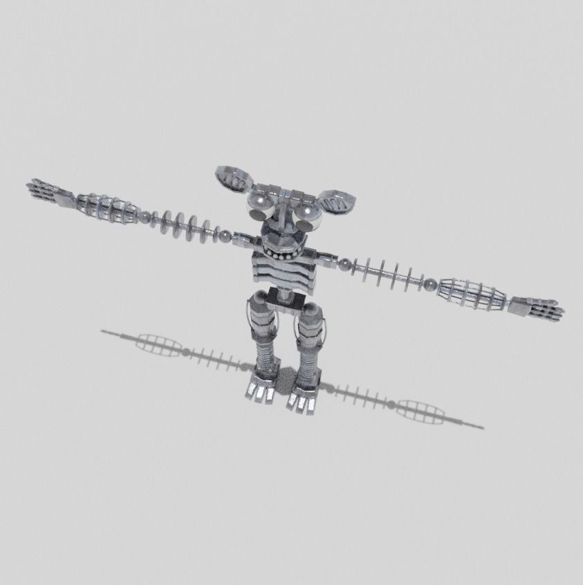 Endoskeleton 02 3D model from FNaF 2 Low-poly 3D model_3