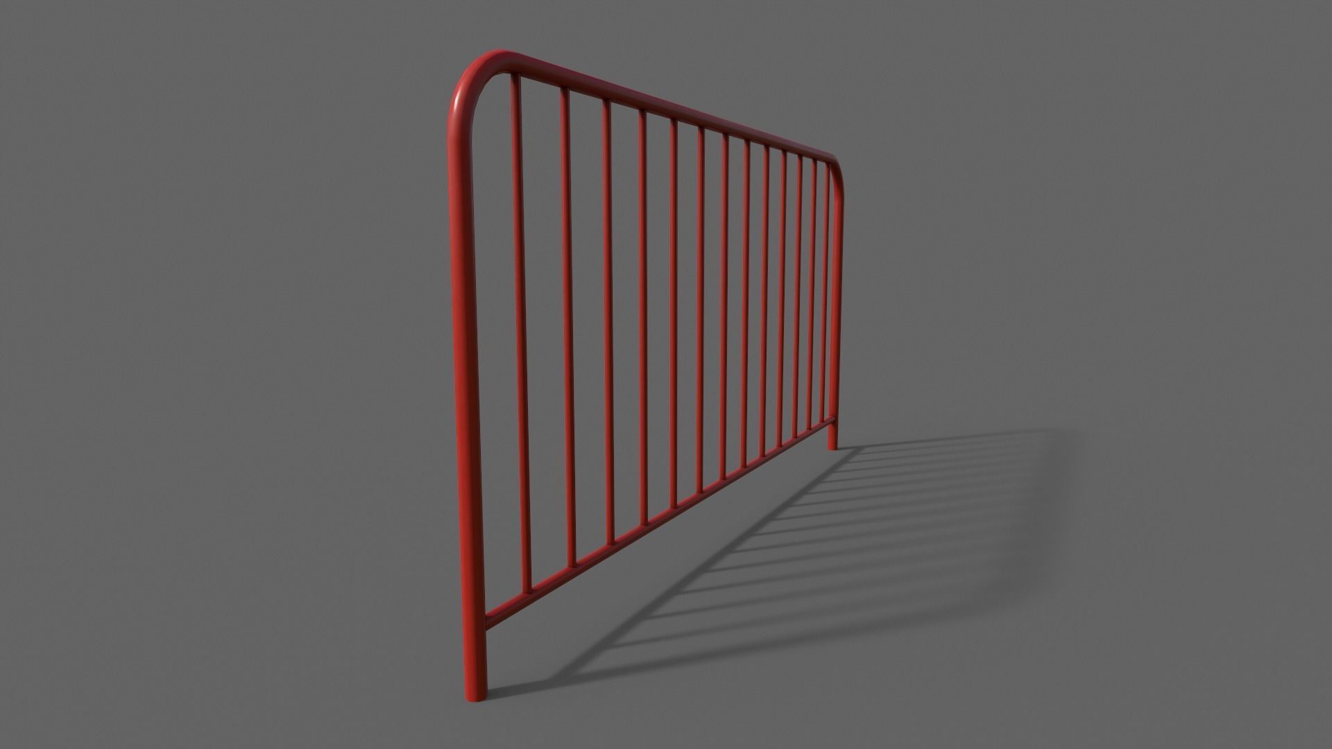 PBR Pedestrian Guard Rail Red V1 Low-poly 3D model_7