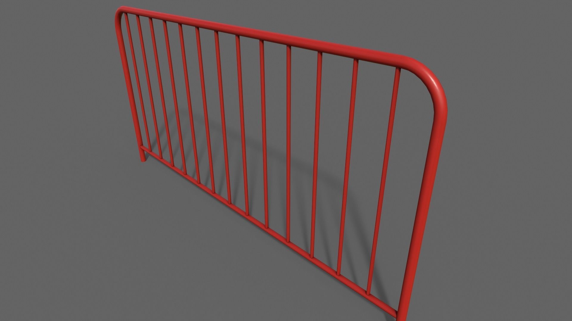 PBR Pedestrian Guard Rail Red V1 Low-poly 3D model_4