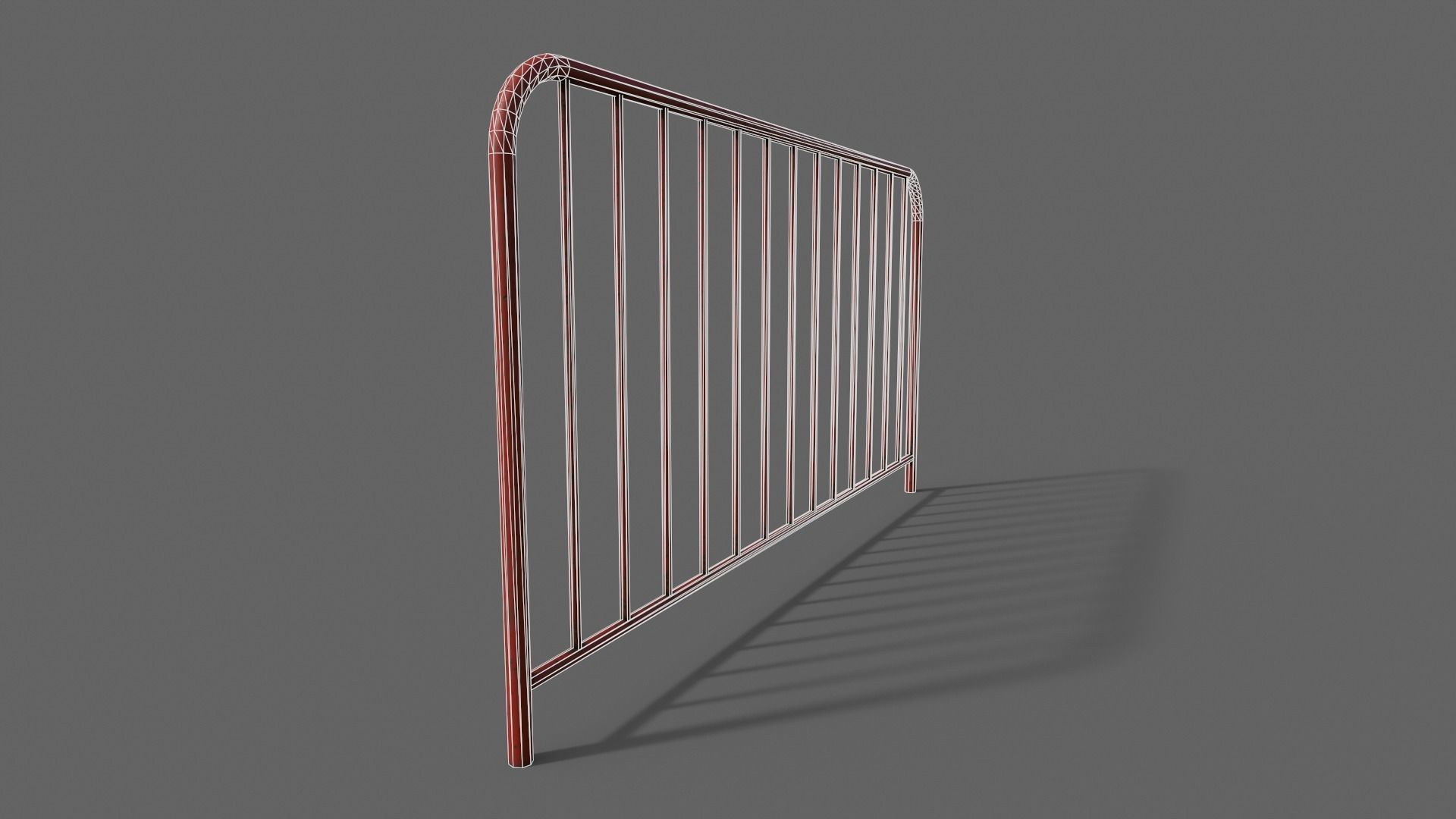 PBR Pedestrian Guard Rail Red V1 Low-poly 3D model_21