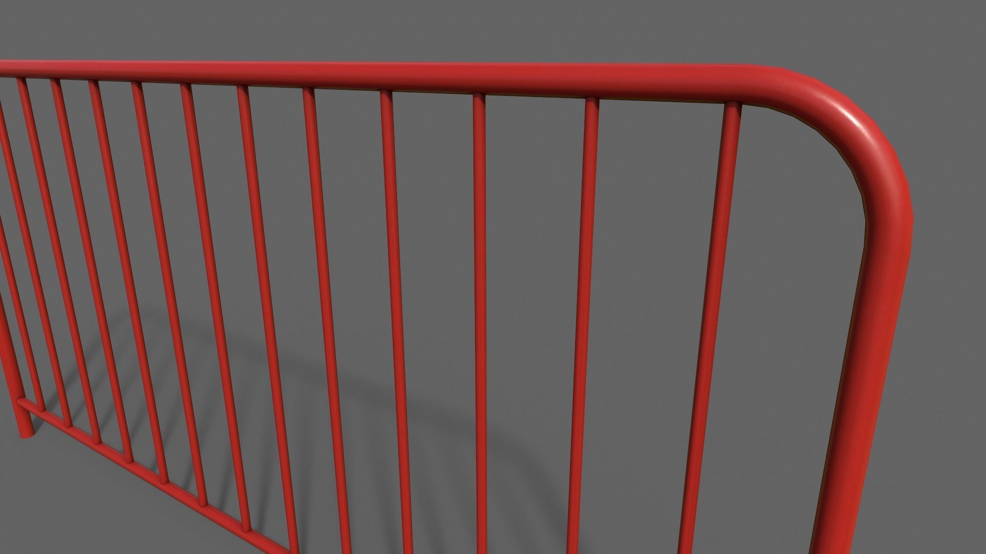 PBR Pedestrian Guard Rail Red V1 Low-poly 3D model_5