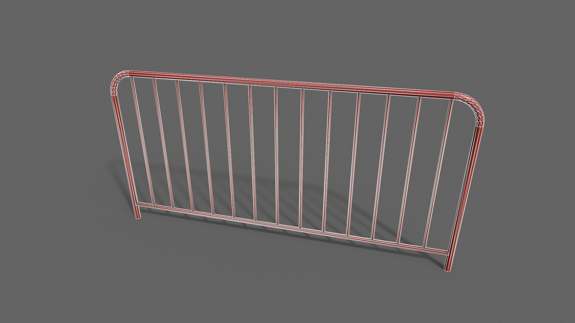 PBR Pedestrian Guard Rail Red V1 Low-poly 3D model_22