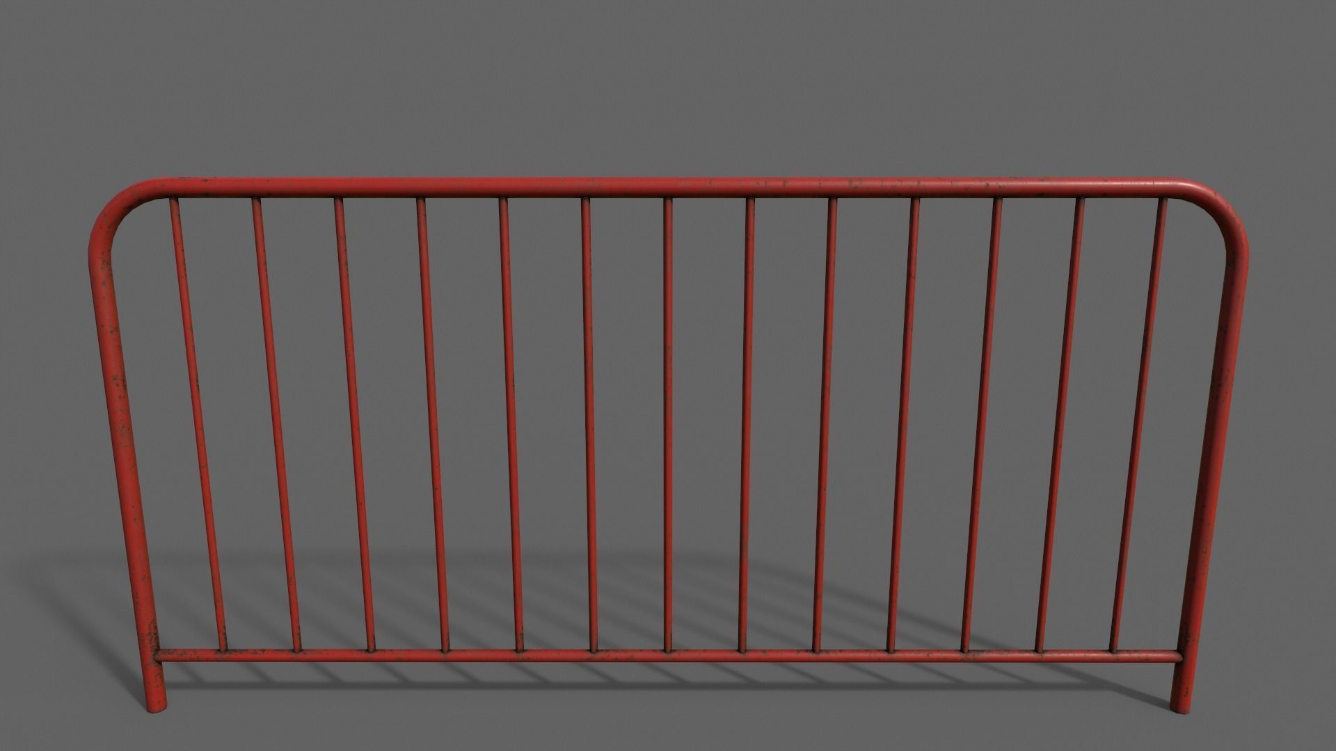 PBR Pedestrian Guard Rail Red V1 Low-poly 3D model_9