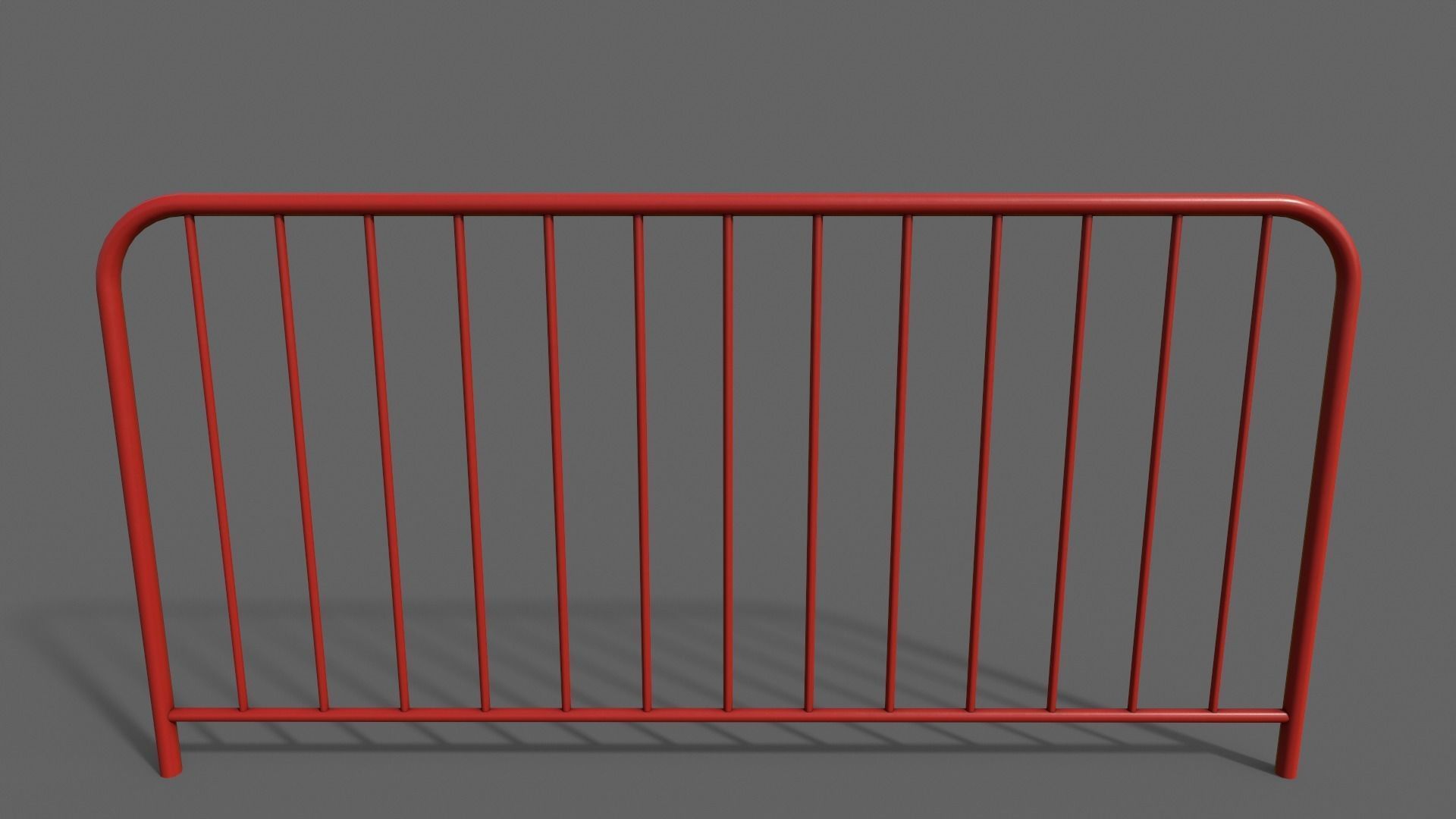 PBR Pedestrian Guard Rail Red V1 Low-poly 3D model_2