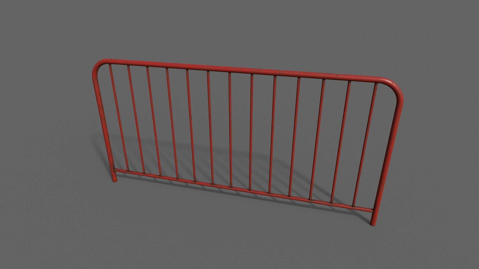 PBR Pedestrian Guard Rail Red V1 Low-poly 3D model_15