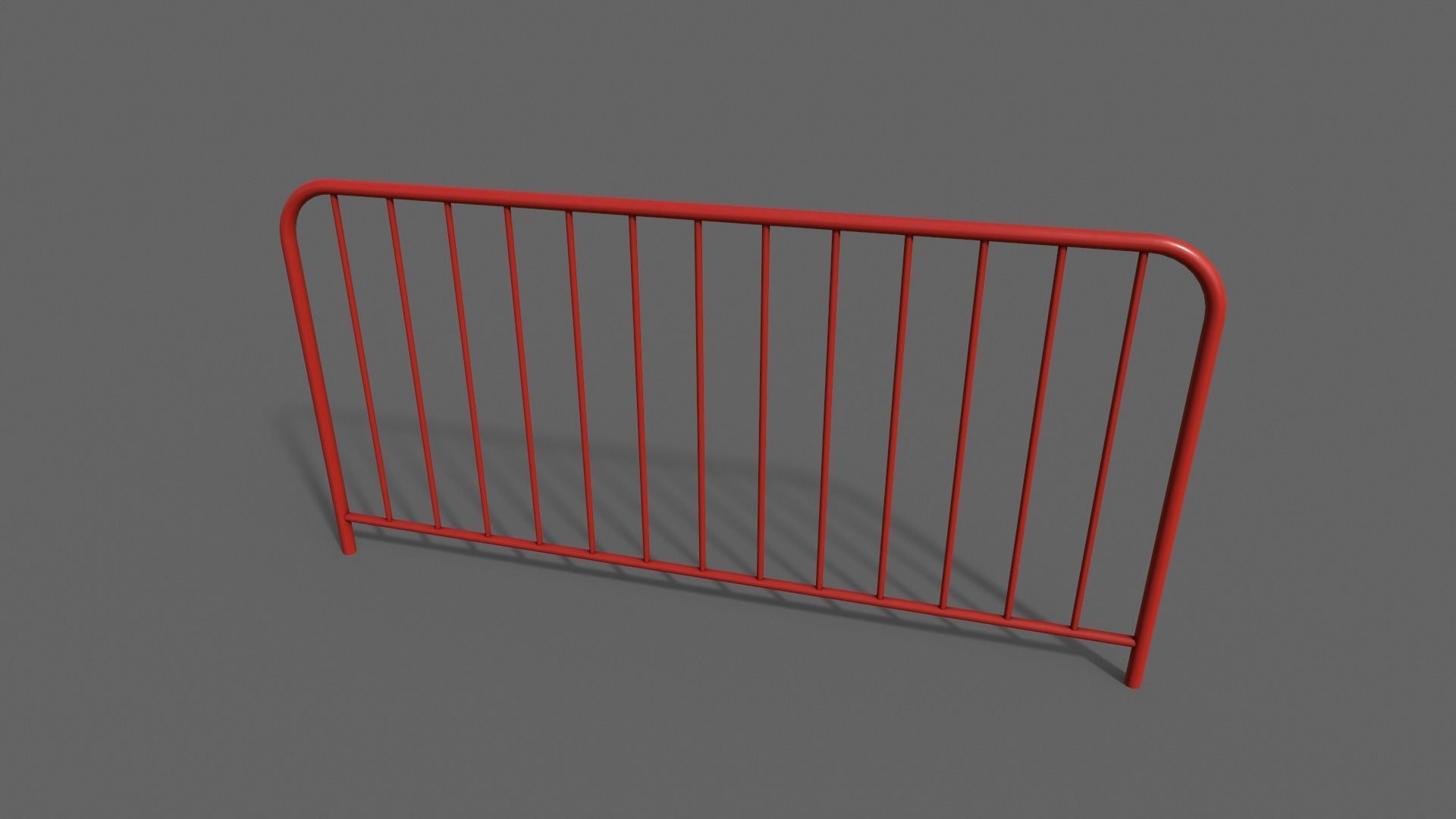 PBR Pedestrian Guard Rail Red V1 Low-poly 3D model_8