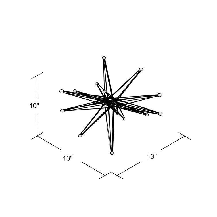 Wire Exploding Star Sculpture 3D model_2