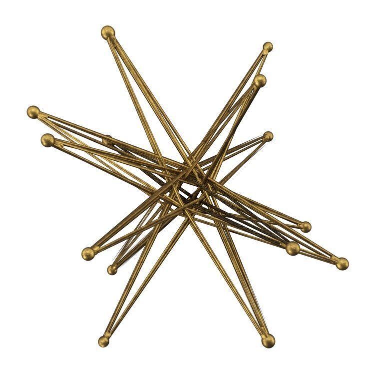 Wire Exploding Star Sculpture 3D model_8