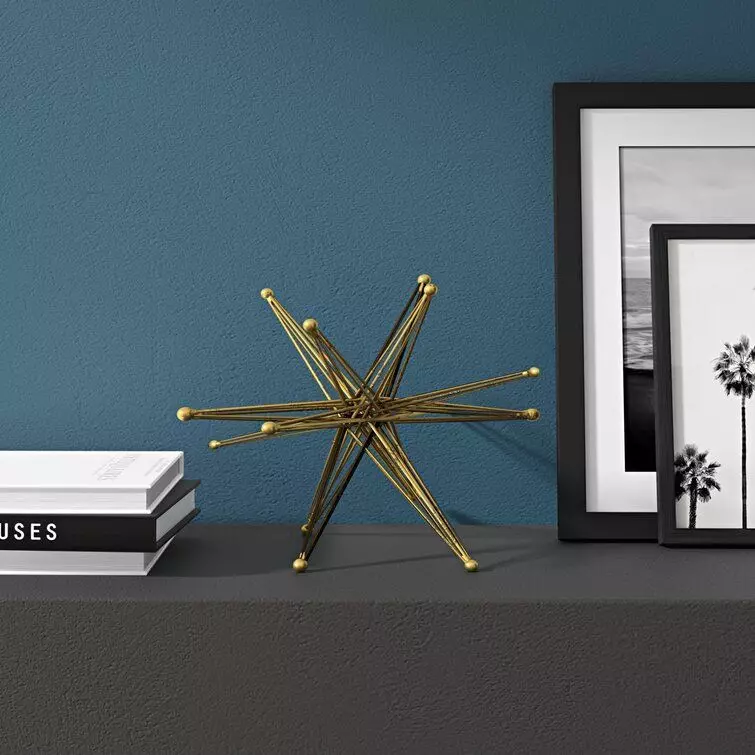 Wire Exploding Star Sculpture 3D model_0