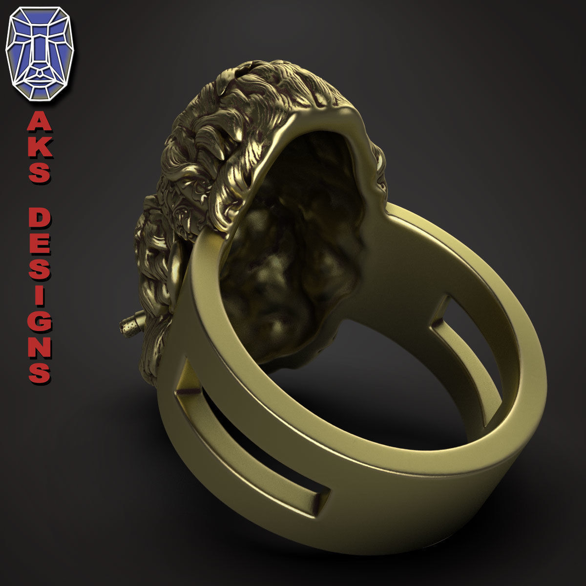 animal Ring jewelry Gangster gorilla version 1 3D print model_8