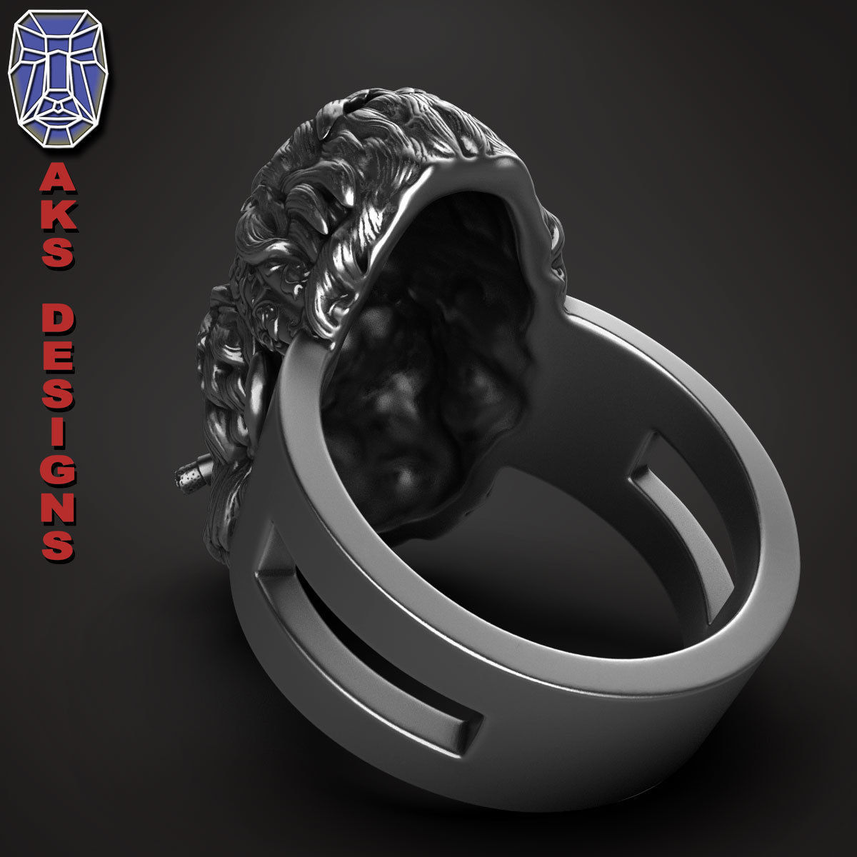 animal Ring jewelry Gangster gorilla version 1 3D print model_2
