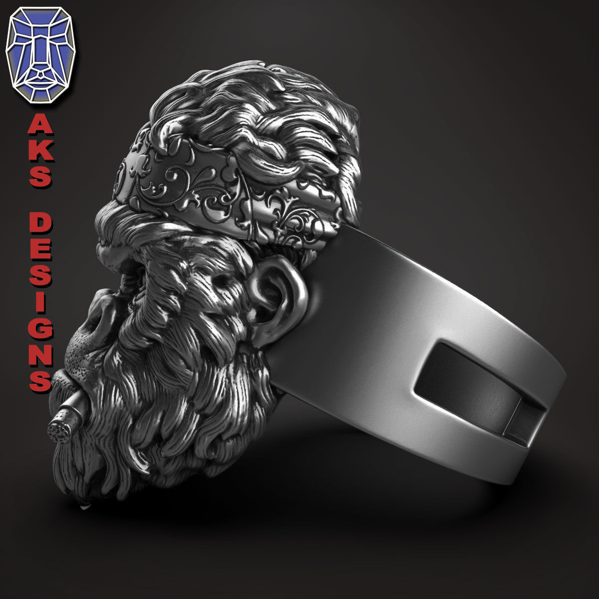 animal Ring jewelry Gangster gorilla version 1 3D print model_1