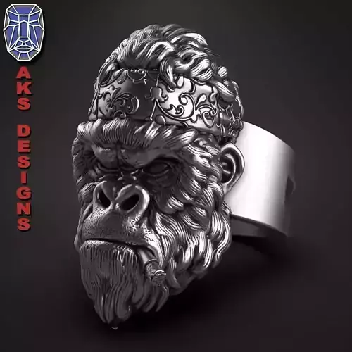 animal Ring jewelry Gangster gorilla version 1 3D print model