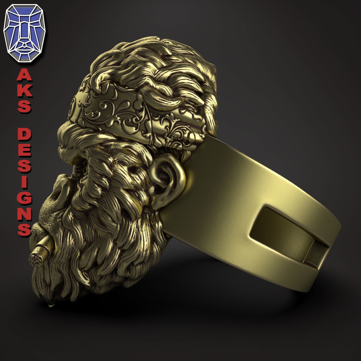 animal Ring jewelry Gangster gorilla version 1 3D print model_7