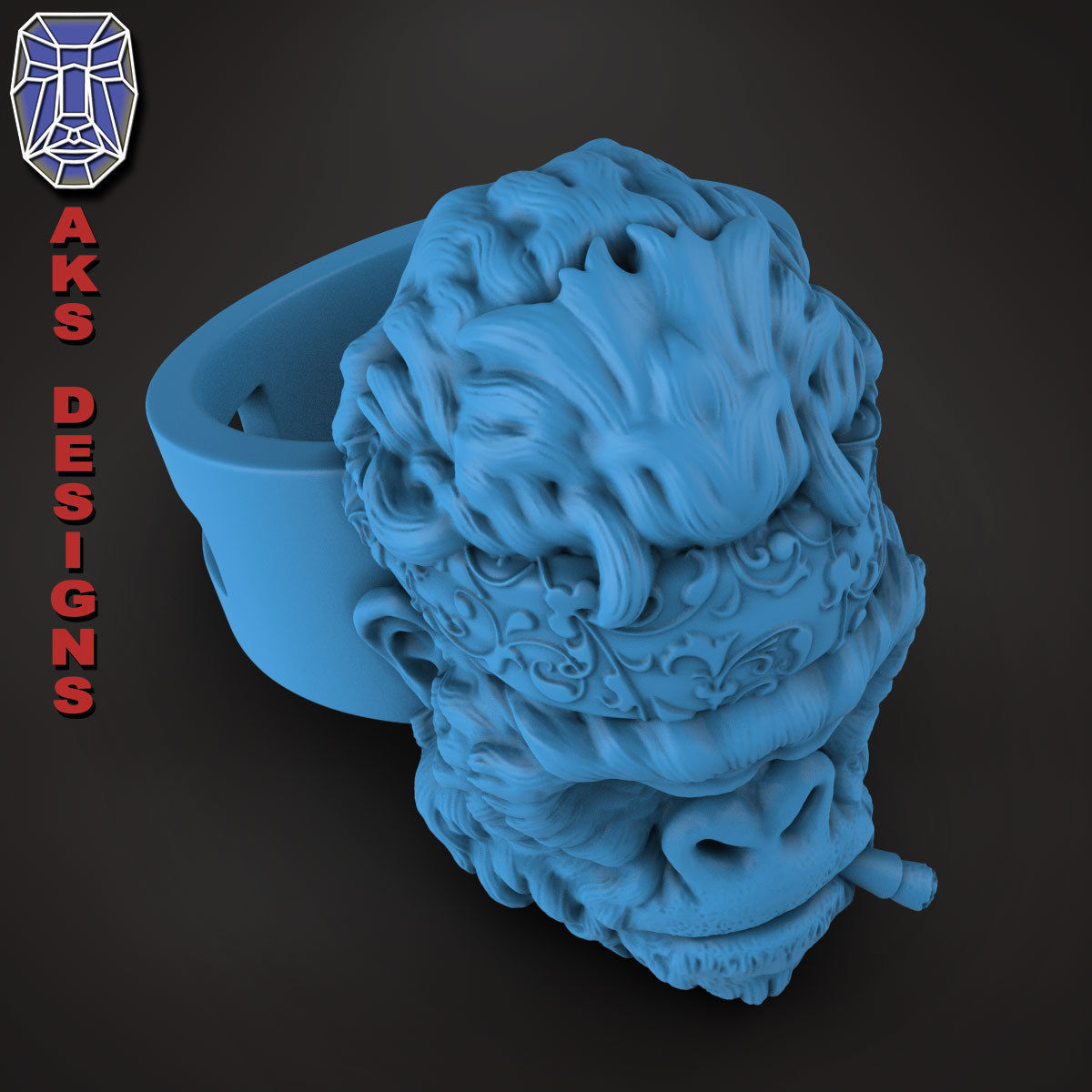 animal Ring jewelry Gangster gorilla version 1 3D print model_17