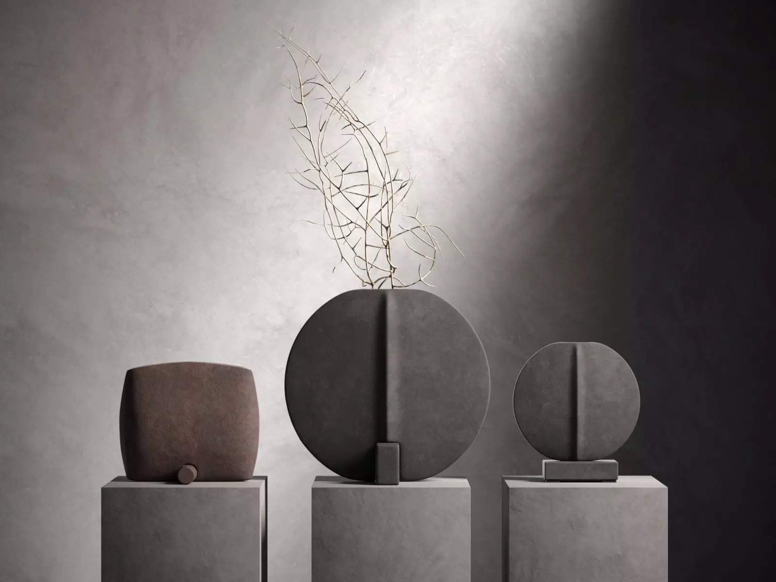 Guggenheim Vases with Branches 3D model_0