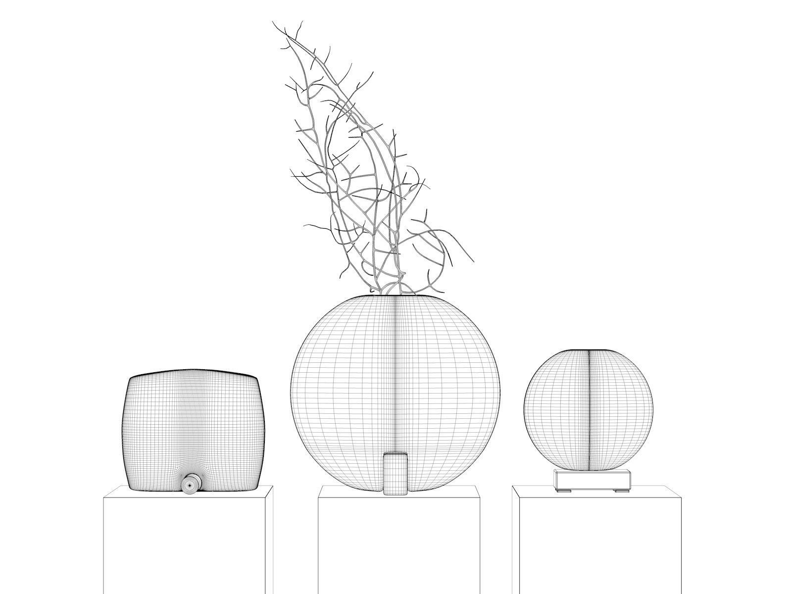 Guggenheim Vases with Branches 3D model_3