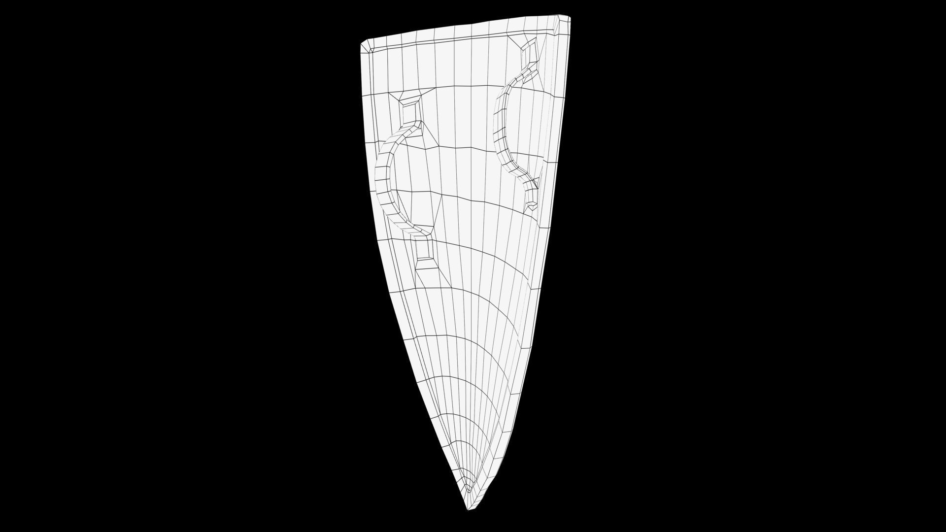 Shield surfboard Low-poly 3D model_6