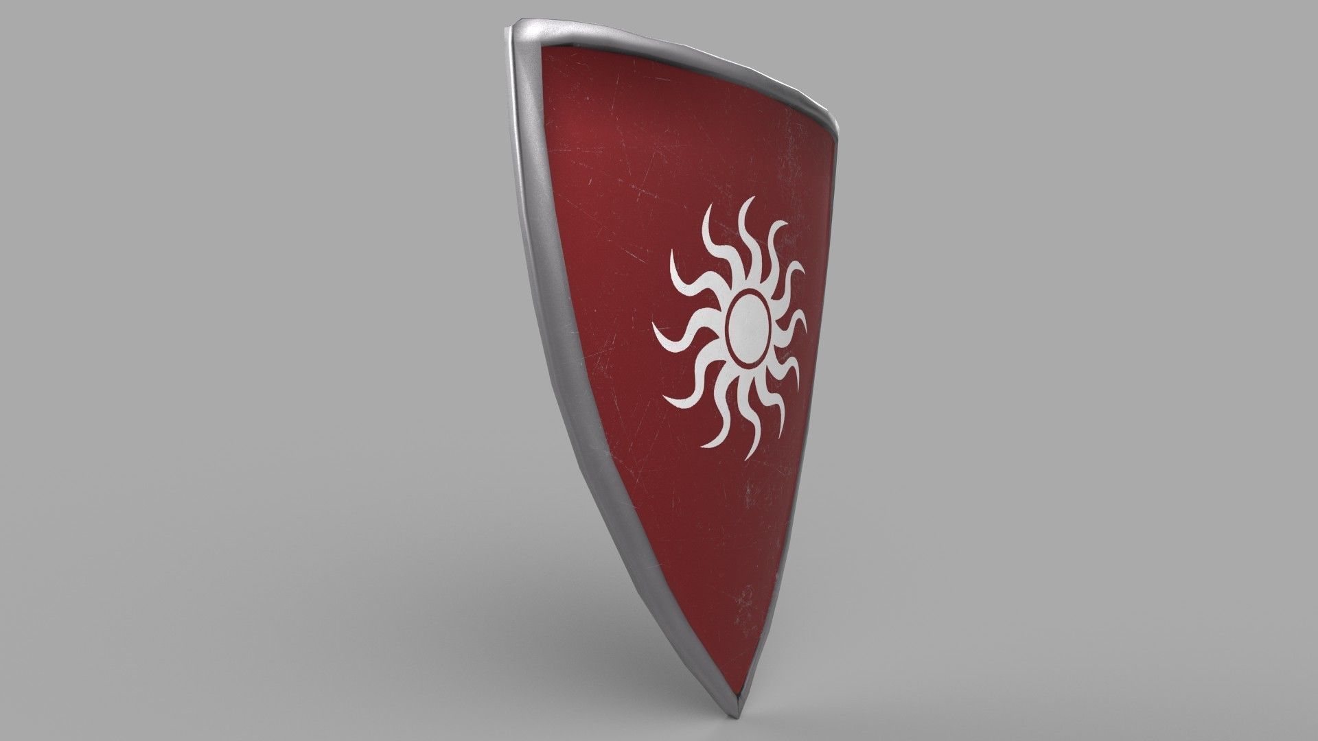 Shield surfboard Low-poly 3D model_4