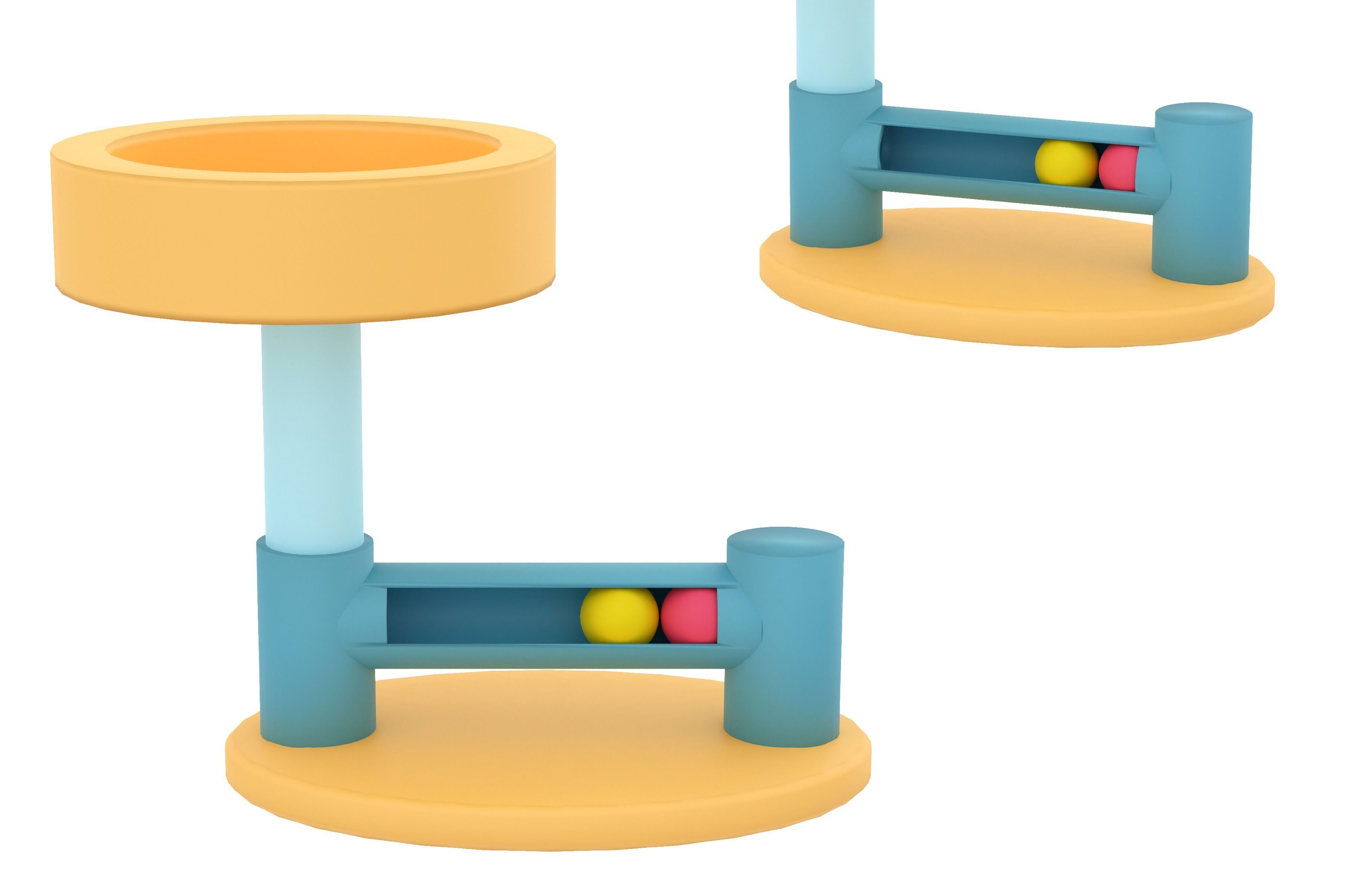 Set of Cat Furniture Tree House Cat Playhouse Condo Cat toy 3D print model_3