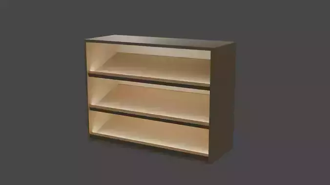 Cupboard wooden shelf with lights Free 3D model