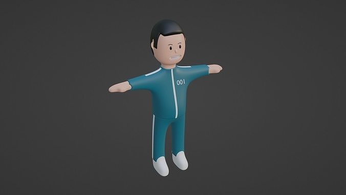Squid Game Character  -  Number One Low-poly 3D model