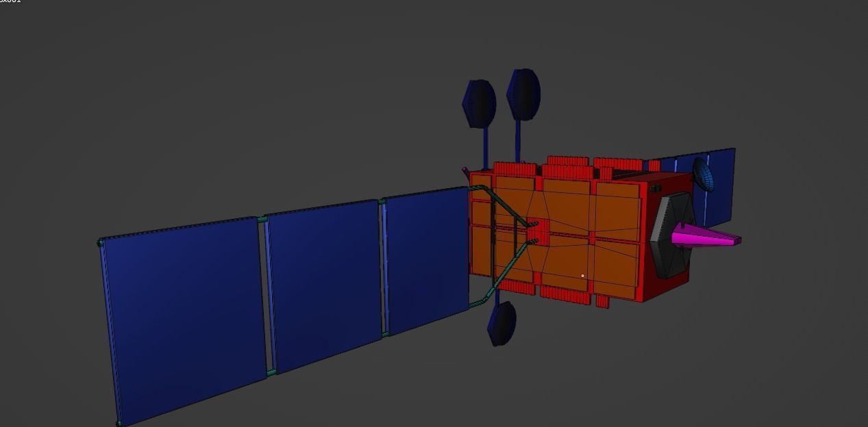 Turksat Satelite  Low-poly 3D model_4