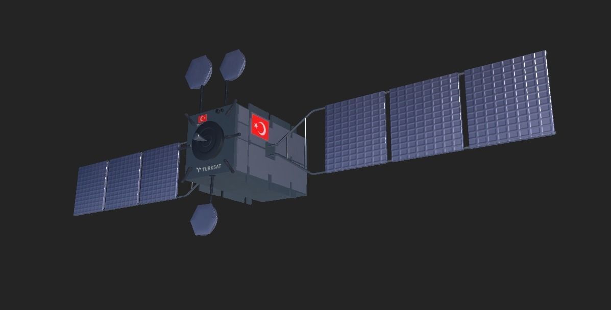 Turksat Satelite  Low-poly 3D model_2