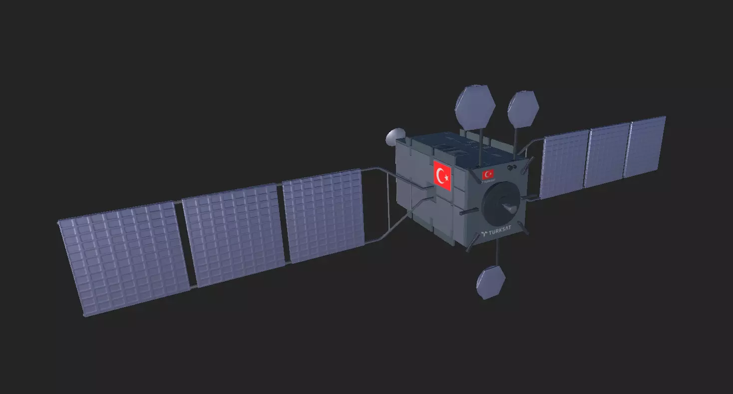 Turksat Satelite  Low-poly 3D model_0