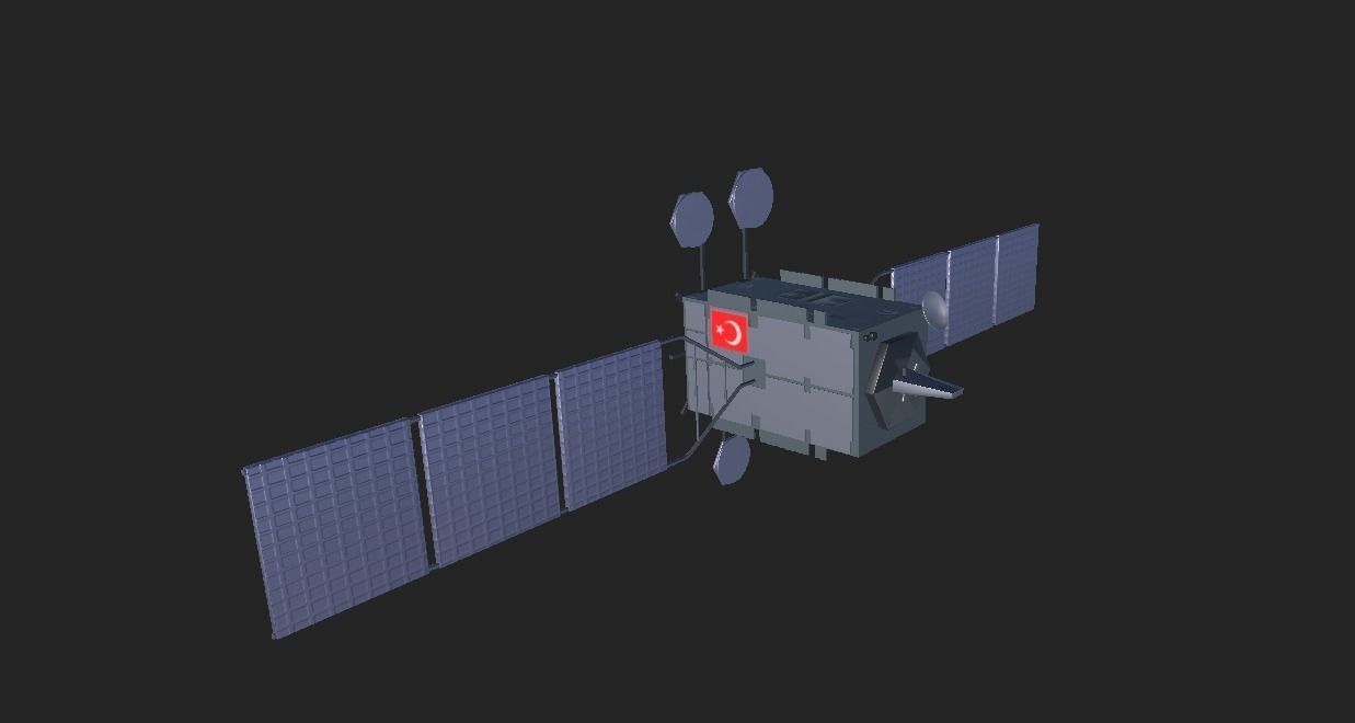 Turksat Satelite  Low-poly 3D model_1