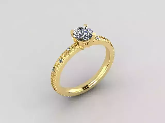 Rings gold engagement ring with diamonds