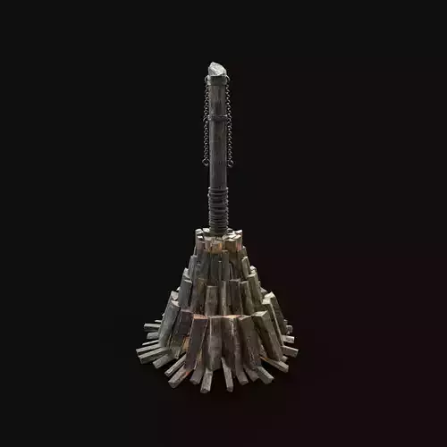 WITCH STAKE TORTURE TORMENT DEATH PYRE Low-poly 3D model