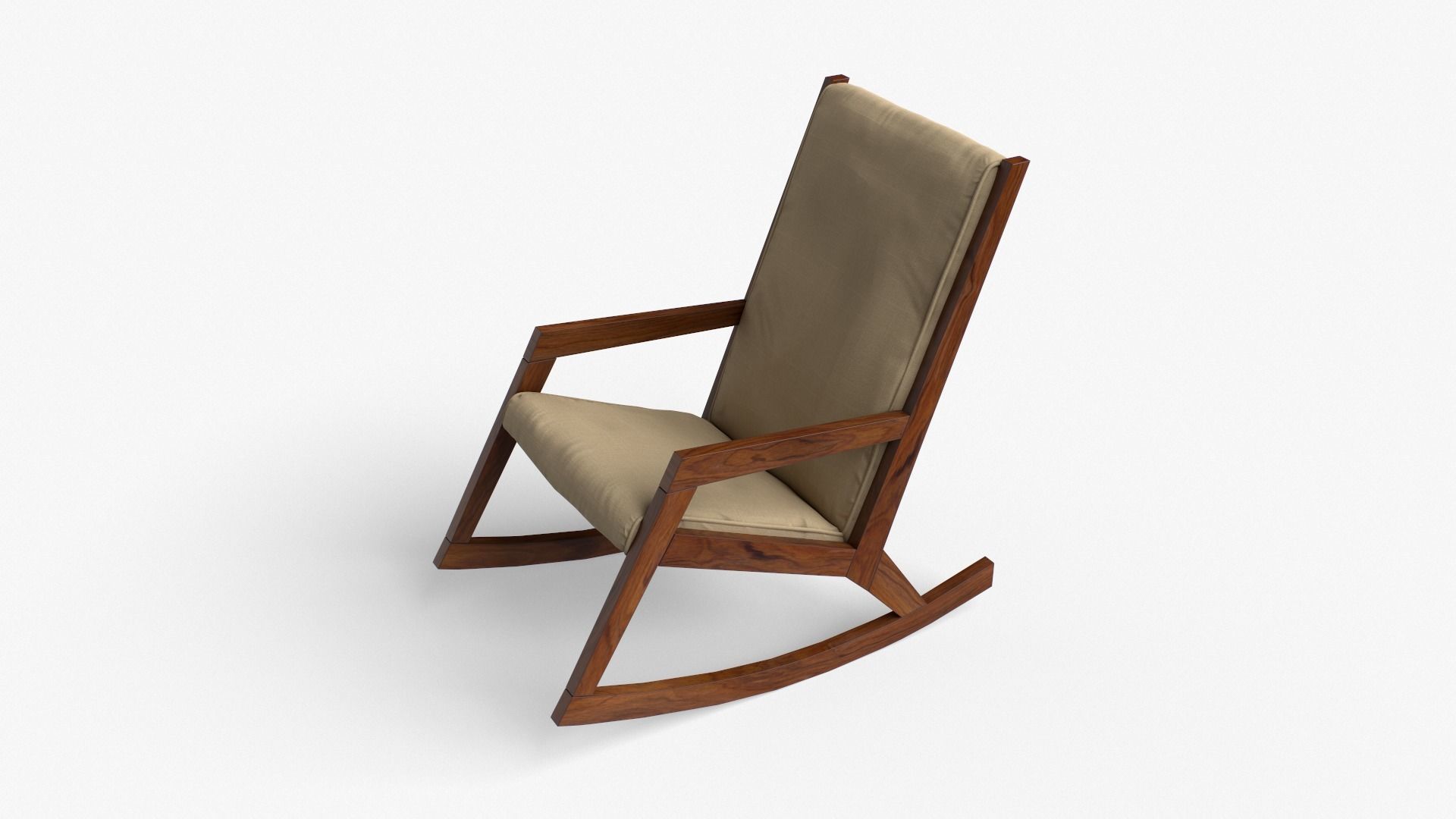 Rezzan Rocking Chair in oak Low-poly 3D model_3