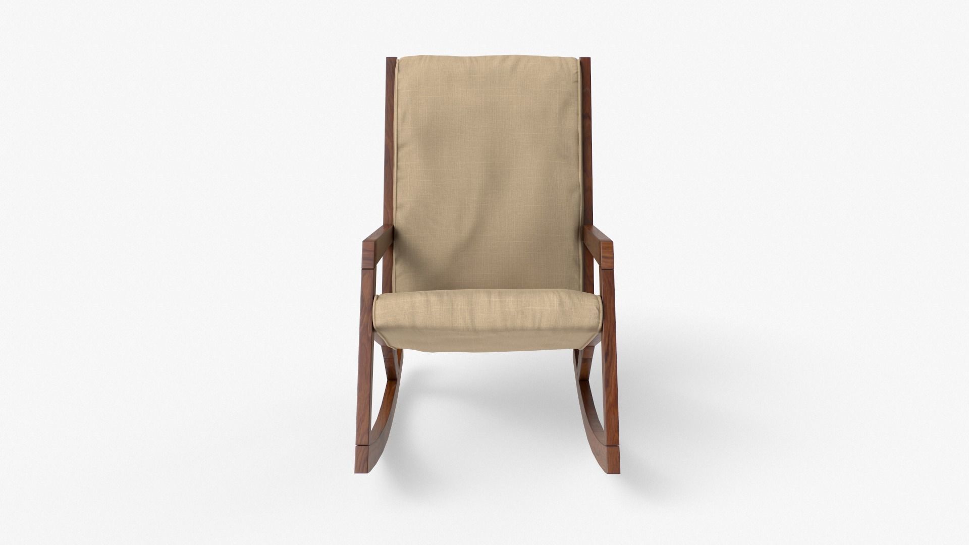 Rezzan Rocking Chair in oak Low-poly 3D model_1