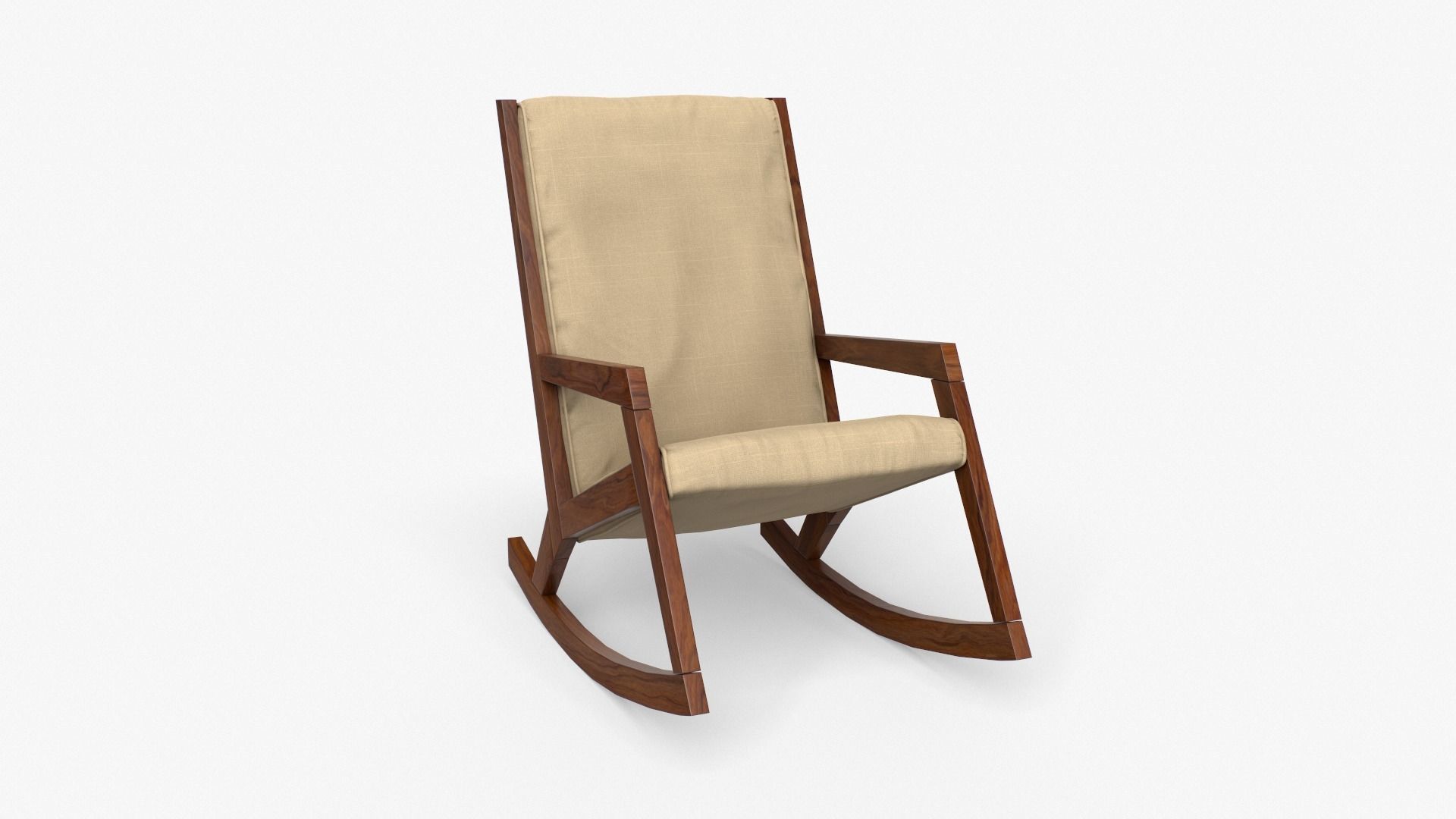 Rezzan Rocking Chair in oak Low-poly 3D model_2