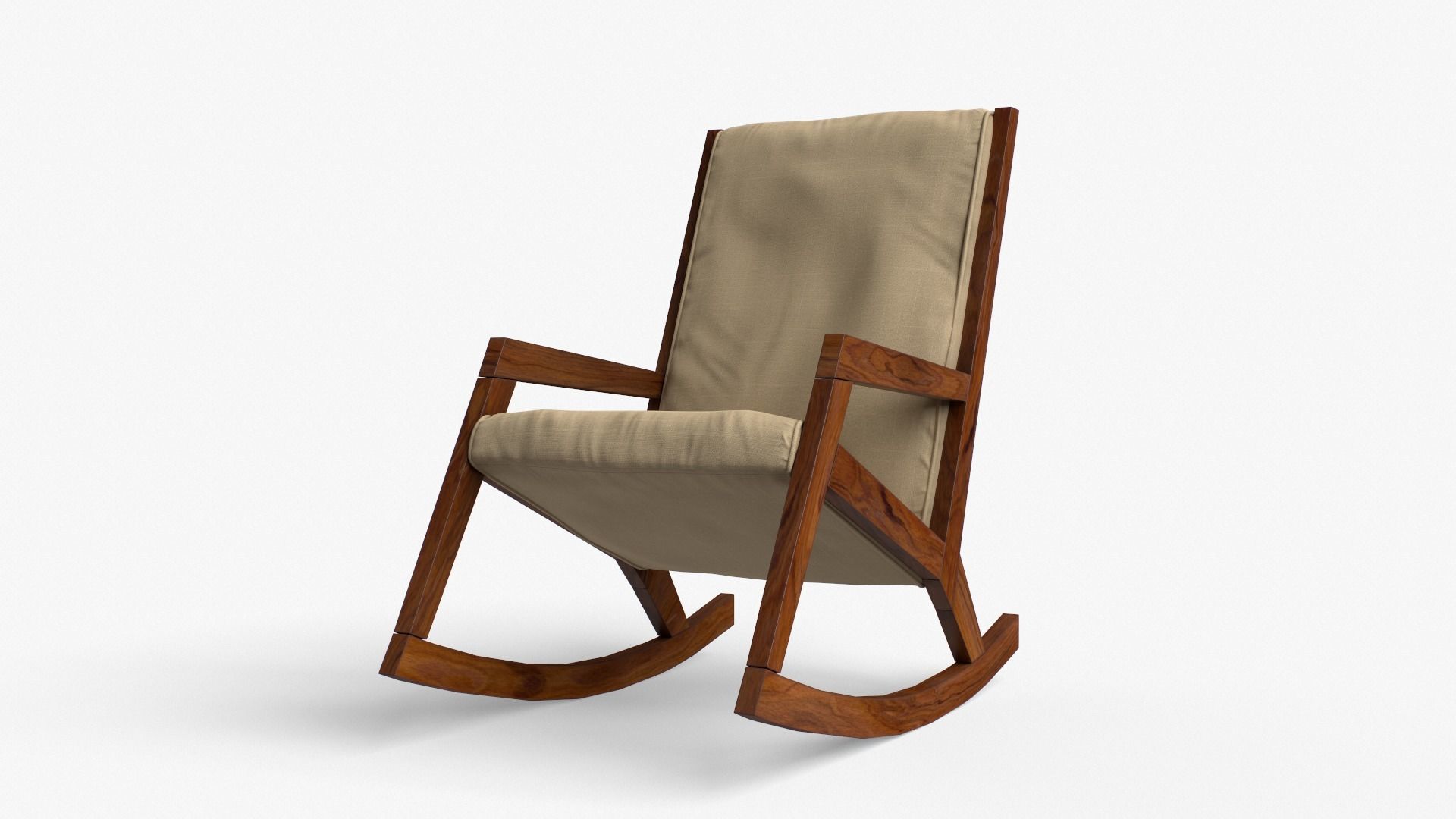 Rezzan Rocking Chair in oak Low-poly 3D model_6