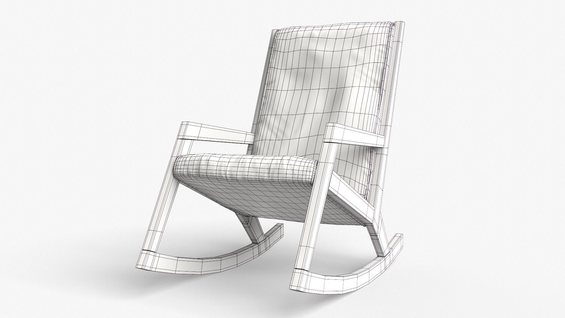 Rezzan Rocking Chair in oak Low-poly 3D model_8