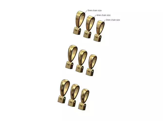 3 style bail links collection chain sizes 5 4 3mm