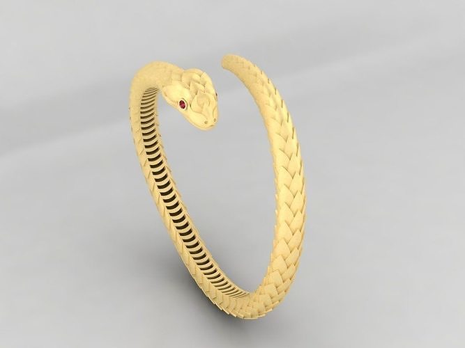 Bracelet snake bangle gold 3D print model