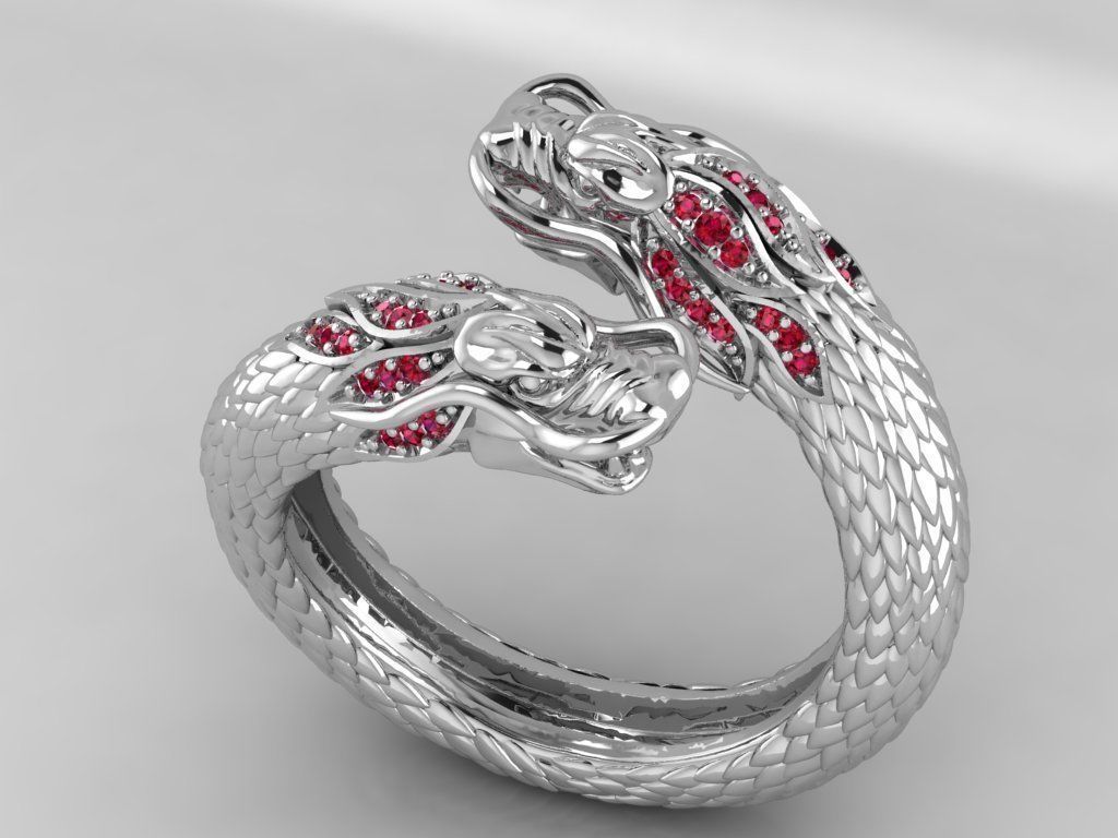 Bracelet dragon ring 3D print model_2