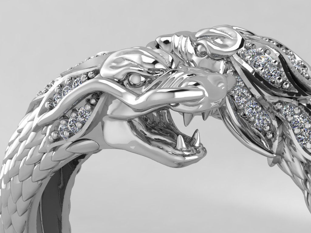 Bracelet dragon ring 3D print model_1
