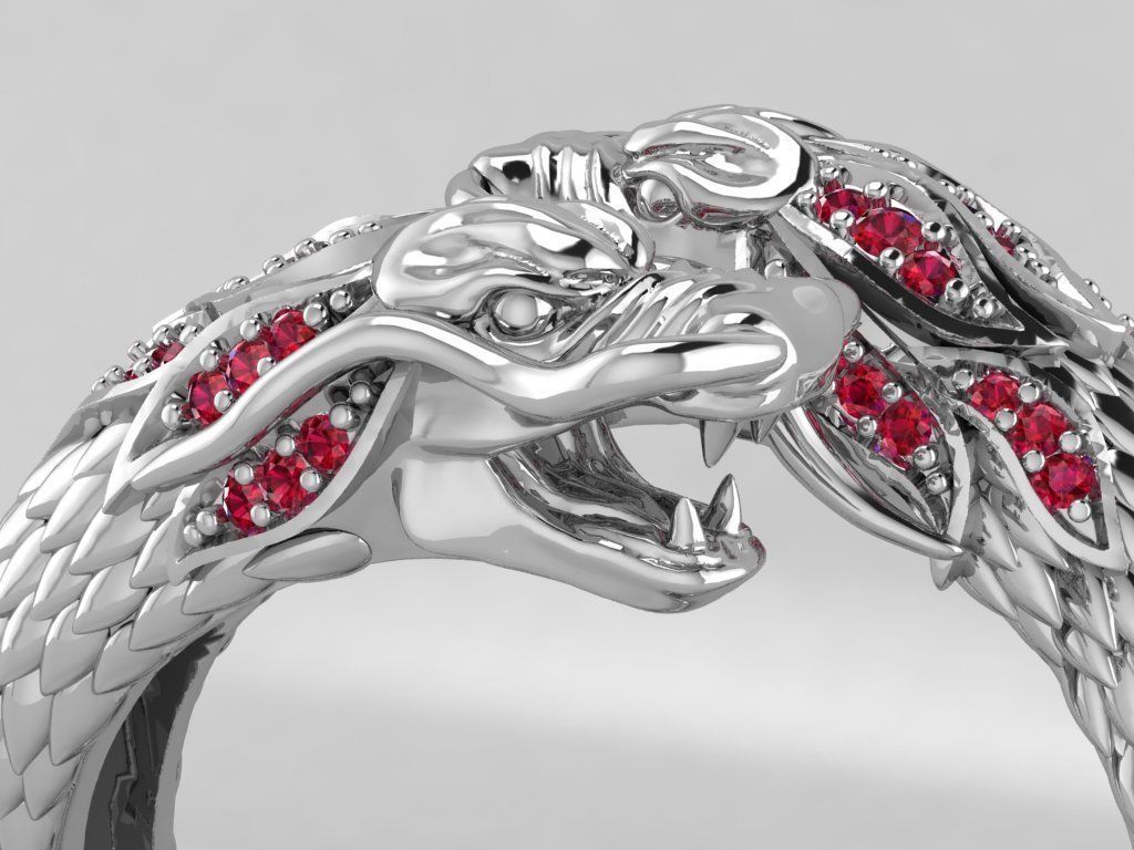 Bracelet dragon ring 3D print model_4