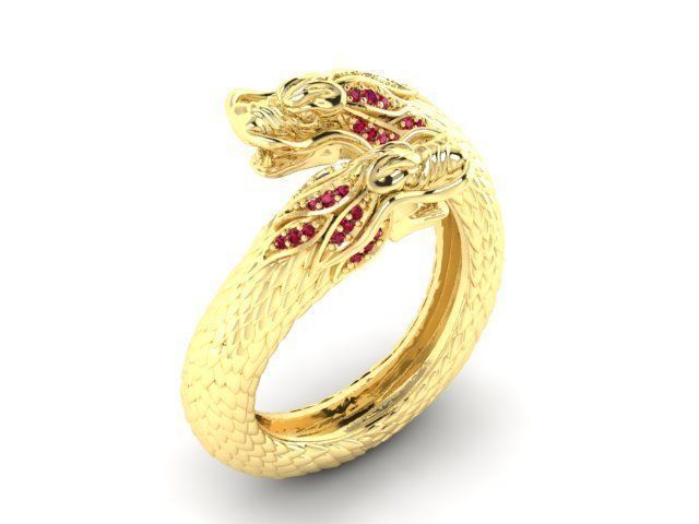 Bracelet dragon ring 3D print model_5