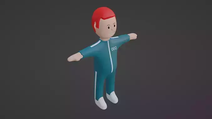 Squid Game Character - Number Two Low-poly 3D model