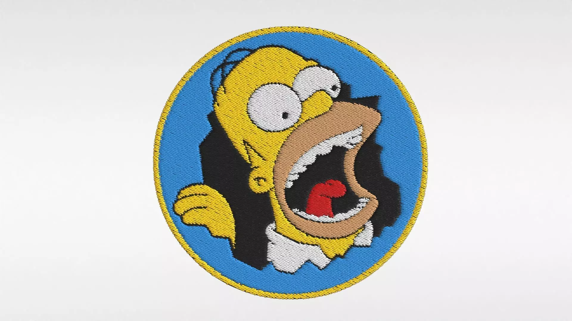 Embroidered Patch Homer Simpson Low-poly 3D model_0